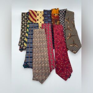 Mens Tie Bundle Lot Of 11 Silk Tommy Hilfiger Eddie Bauer Larson Ron Chereskin